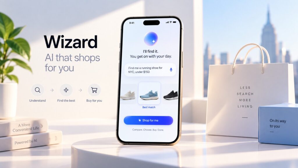 The company publicly launched the product in February 2026 after operating in private beta. Wizard says the agent analyzes product attributes, reviews and editorial information and can support native checkout with participating retailers.