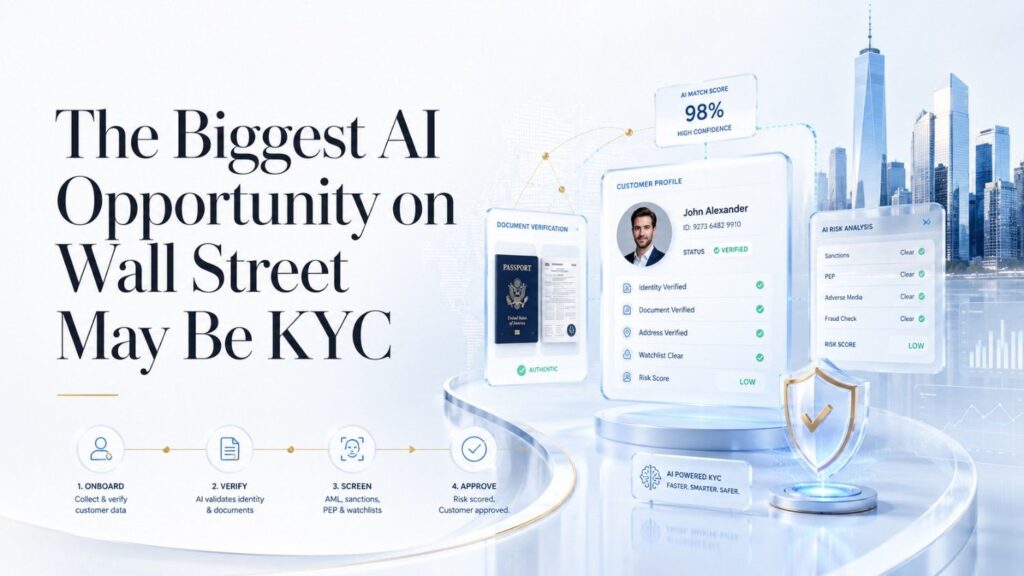JPMorgan has reported significant reductions in CIB KYC unit costs. Citi is applying AI to client onboarding. Goldman has chosen onboarding and KYC as one of the six initial OneGS 3.0 workstreams.