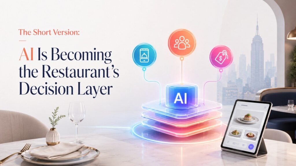 The difference is important because traditional restaurant software mainly stores information and follows instructions, while AI increasingly interprets information and suggests what should happen next.