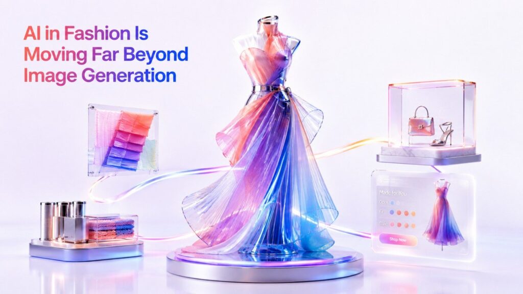 A designer may use one system to turn a rough sketch into a realistic image. A merchandising team may use another system to decide which shoes, pants, and accessories should appear beside that product online. A customer may use a conversational shopping assistant to discover the item, while the retailer uses another AI platform to decide which marketing message should be shown to that customer later.