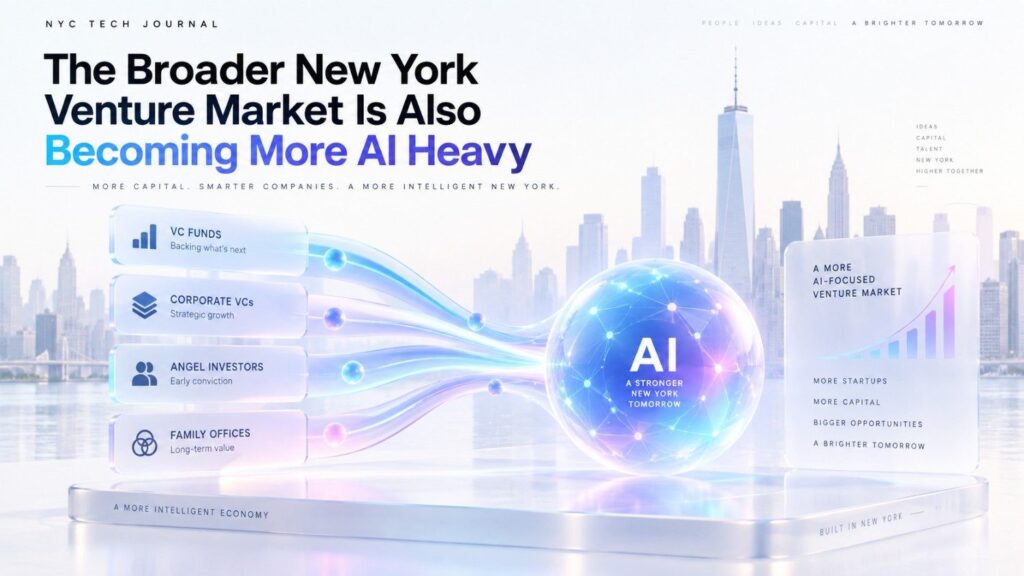 AlleyWatch reported that New York City companies had raised approximately $19.09 billion across 555 deals through August 2026. In August alone, the publication classified at least 17 of 34 New York financing rounds as companies where AI played a central role in the product.