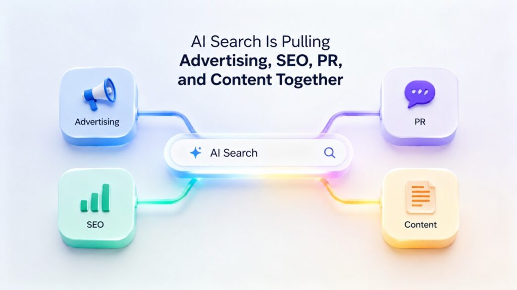 This matters because brands can no longer think about search only as a ranking problem. AI systems may use information from company websites, product pages, media coverage, reviews, structured data, forums, publishers, and many other sources when generating an answer.