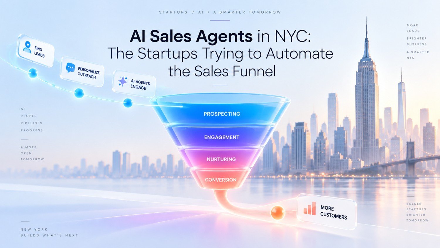 Discover AI sales agent startups in NYC automating prospecting, outreach, research, qualification, follow-ups and other parts of the modern sales funnel.