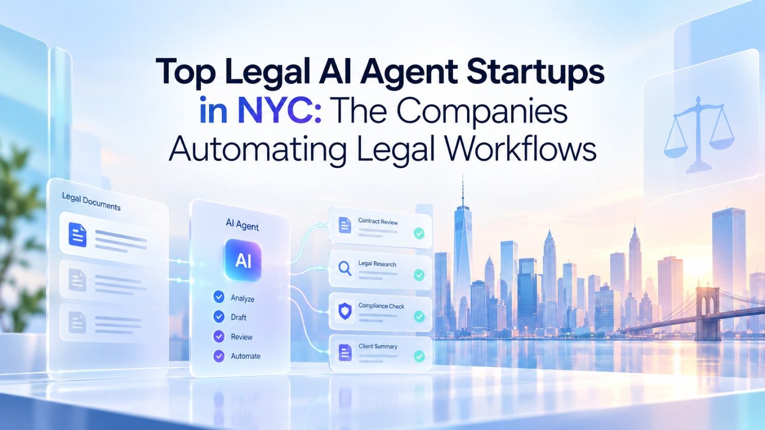 Discover top legal AI agent startups in NYC building autonomous tools for legal research, document review, contract work, compliance and law firm operations.
