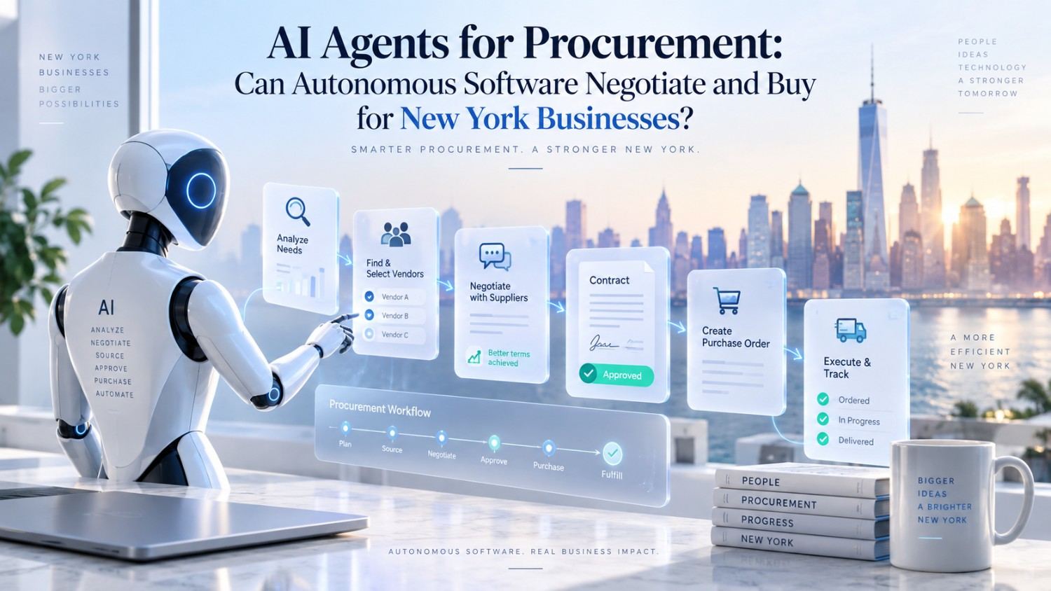 See how AI procurement agents could help New York businesses source vendors, compare bids, negotiate terms, place orders and manage purchasing workflows.