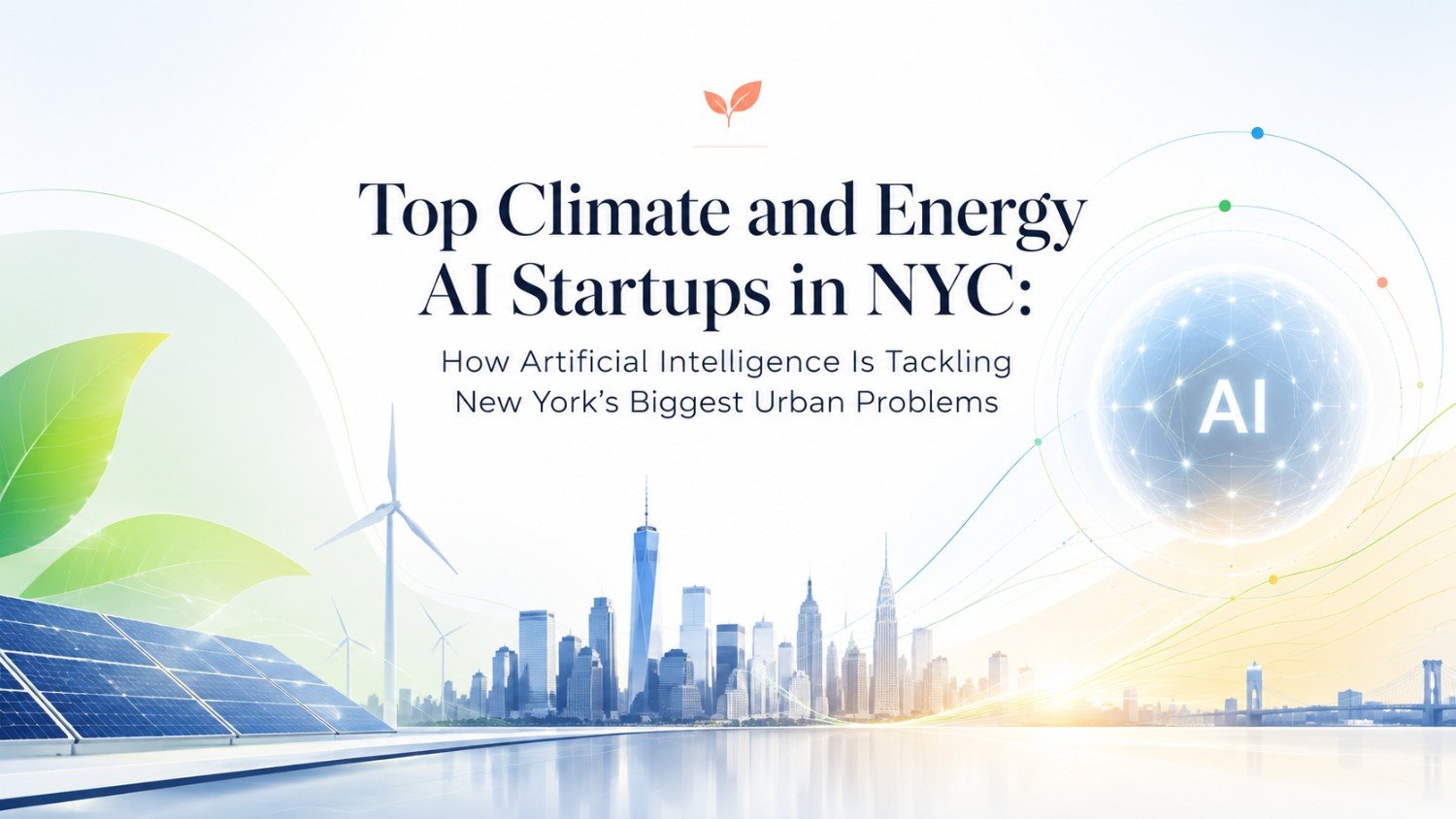 Explore top climate and energy AI startups in NYC using artificial intelligence to tackle emissions, energy use, buildings, infrastructure and urban resilience.