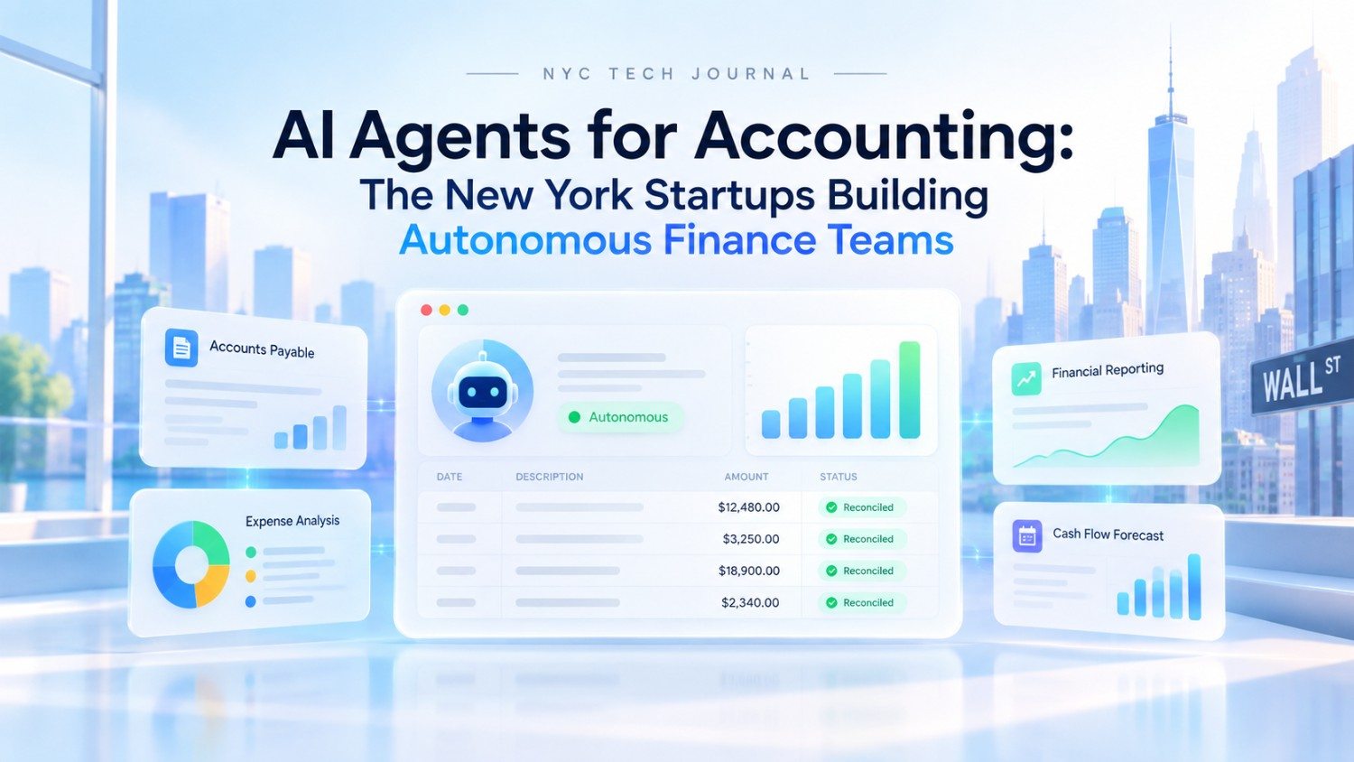 Explore New York startups building AI accounting agents for bookkeeping, close, reporting, reconciliation, audit support and autonomous finance operations.